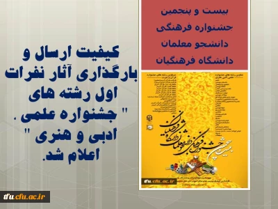 کیفیت ارسال و بارگذاری آثار نفرات اول رشته های 