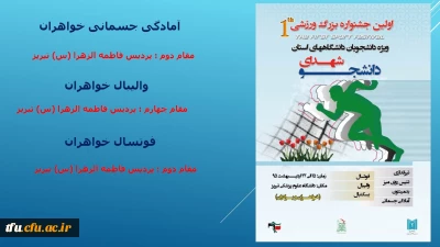 کسب مقام در اولین جشنواره ورزشی دانشگاههای استان توسط دانشجویان پردیس فاطمه الزهرا(س)