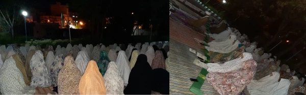 برگزاری نماز جماعت و سفره افطاری در محوطه سرای دانشجویی پردیس 2