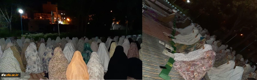برگزاری نماز جماعت و سفره افطاری در محوطه سرای دانشجویی پردیس 2
