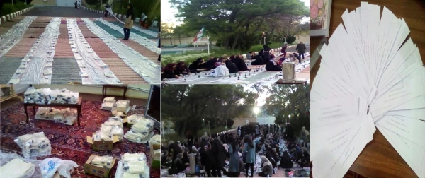 برگزاری نماز جماعت و سفره افطاری در محوطه سرای دانشجویی پردیس 3