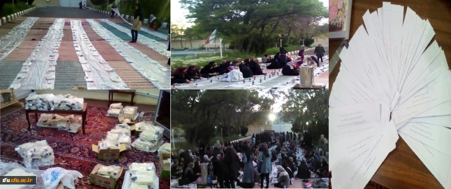 برگزاری نماز جماعت و سفره افطاری در محوطه سرای دانشجویی پردیس 3