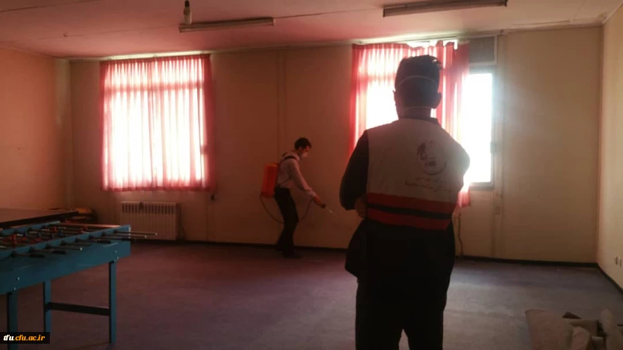  عملیات گندزدایی و ضدعفونی تمامی ساختمان ها ی پردیس فاطمه الزهرا(س) 2