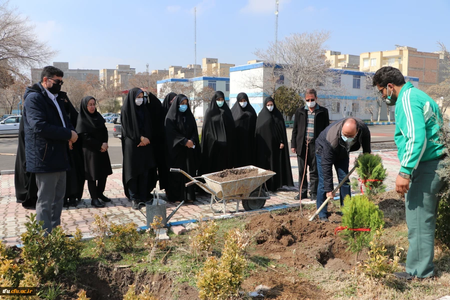 کاشت 19 نهال  به یمن وجود شهید گمنام 19ساله پردیس فاطمه الزهرا(س) 4