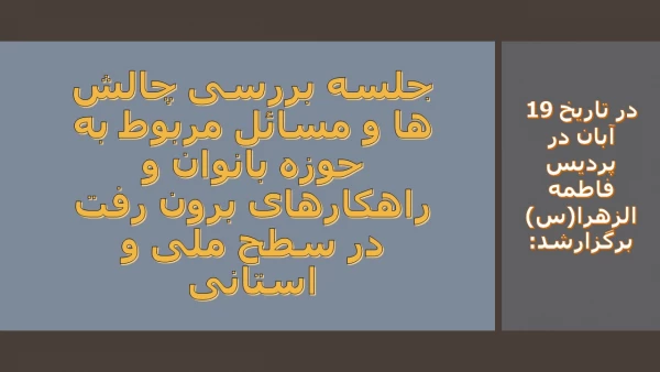 کارگروه تخصصی زنان با موضوع چالش ها و مسائل مربوط به حوزه بانوان و راهکارهای برون رفت در سطح ملی و استانی 2