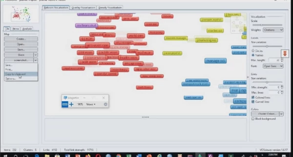 کارگاه ترسیم نقشه های علمی با استفاده از نرم افزار تحلیل شبکه های علمی کاربرددر پژوهش نرم افزار Vosviewer  7