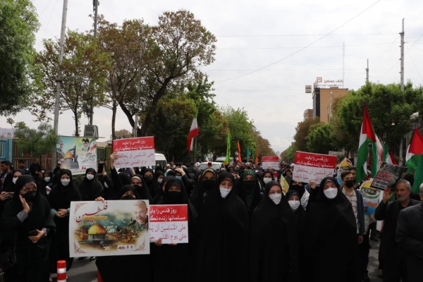حضور پرشور دانشگاهیان دانشگاه فرهنگیان استان آذربایجان شرقی در راهپیمایی روز قدس 13