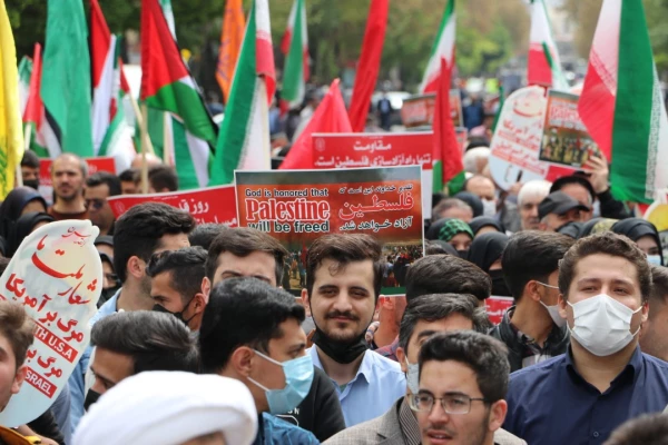 حضور پرشور دانشگاهیان دانشگاه فرهنگیان استان آذربایجان شرقی در راهپیمایی روز قدس 15