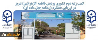 کسب رتبه دوم کشوری پردیس فاطمه الزهرا(س) تبریز در ارزیابی عملکرد (رهنامه چهل ماده ای)
