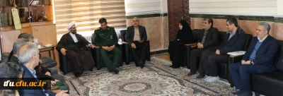 دیدار هیات رئیسه دانشگاه با فرمانده سپاه ناحیه ویژه غدیرتبریز همزمان با ولادت امام حسین (ع) و روز پاسدار