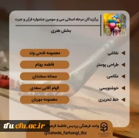 اعلام نفرات برتر استانی جشنواره قرآن و عترت 9