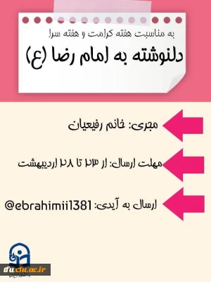 برگزیده مسابقه دلنوشته به امام رضا (ع)